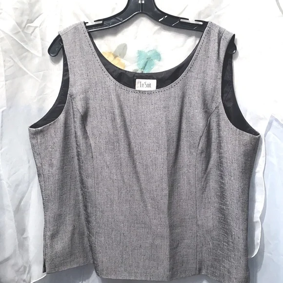 LE SUIT SILVER/GREY 3-PC POLYESTER SUIT SZ 18